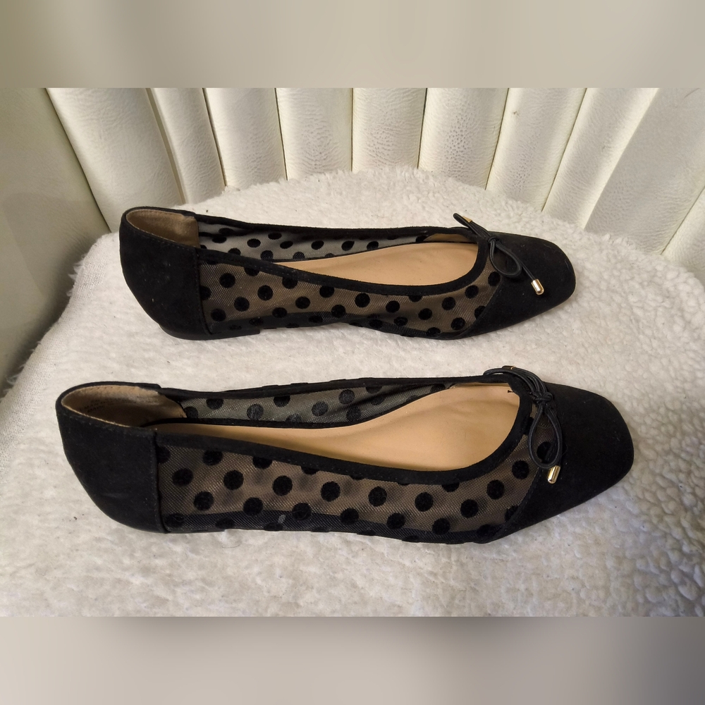 C Comfort Blk Polka Dot Women's Shoes Size 8 - Picture 2 of 7
